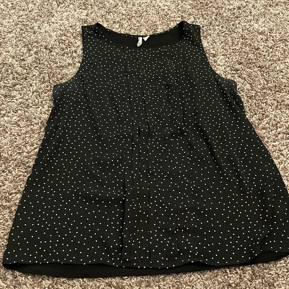 Black w/ White Polka Dot Tank Top